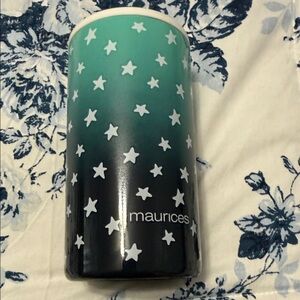 Maurices Teal and Black Starry Metal Coozie